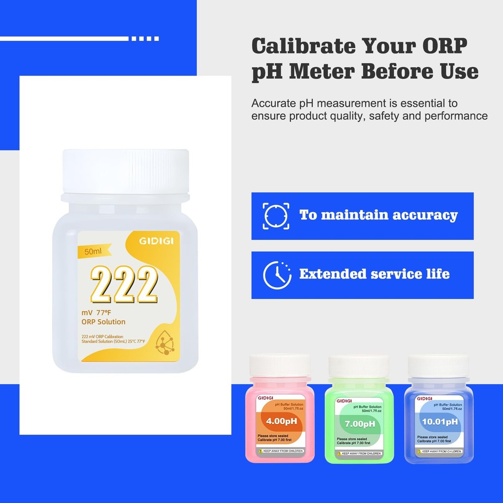 pH ORP Meter Calibration Buffer Solution Kit, Includes 4.00, 7.00 and pH...