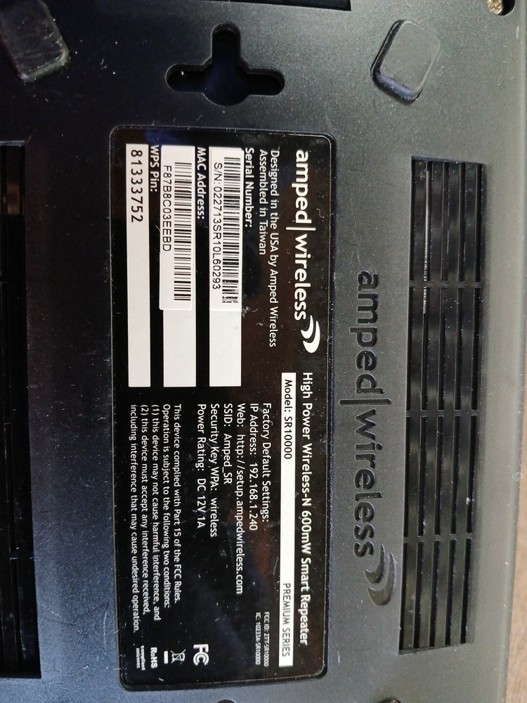 Amped Wireless SR10000 600mw High Power Wireless-N Range Extender