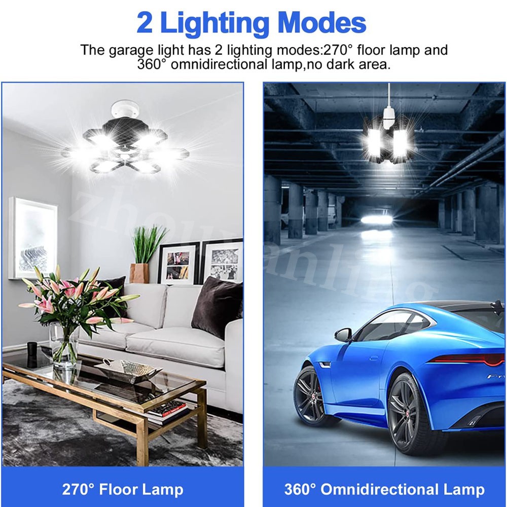 12000000LM LED Garage Light Super Bright Work Shop Ceiling Light Deformable HJ