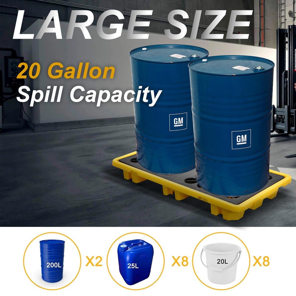 Industrial Spill Containment Platforms 2 Drum 20 Gal Capacity Load 5000lb