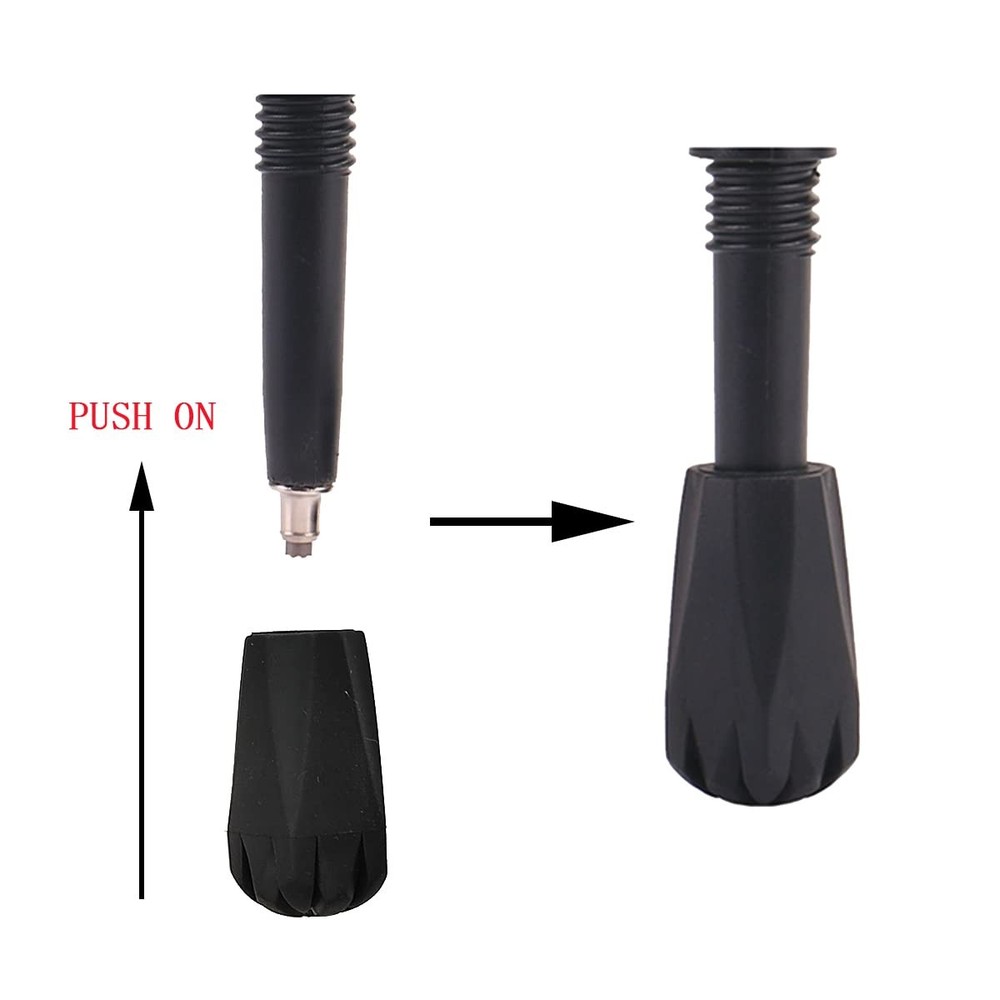 Diooid Hiking Pole Tips Extra Thick and Wear Resisting Average code, Black