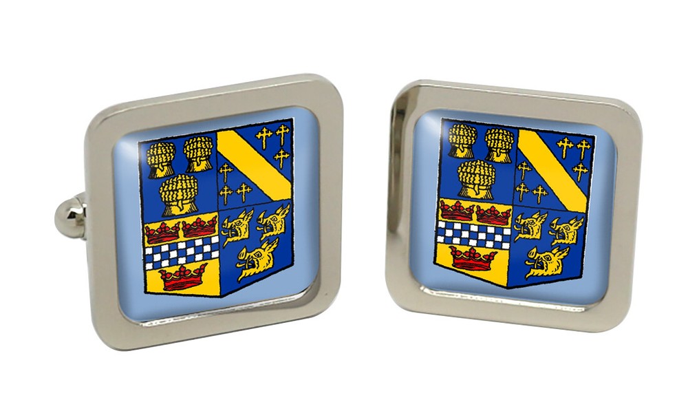 Aberdeenshire (Scotland) Square Cufflink in Chrome Box