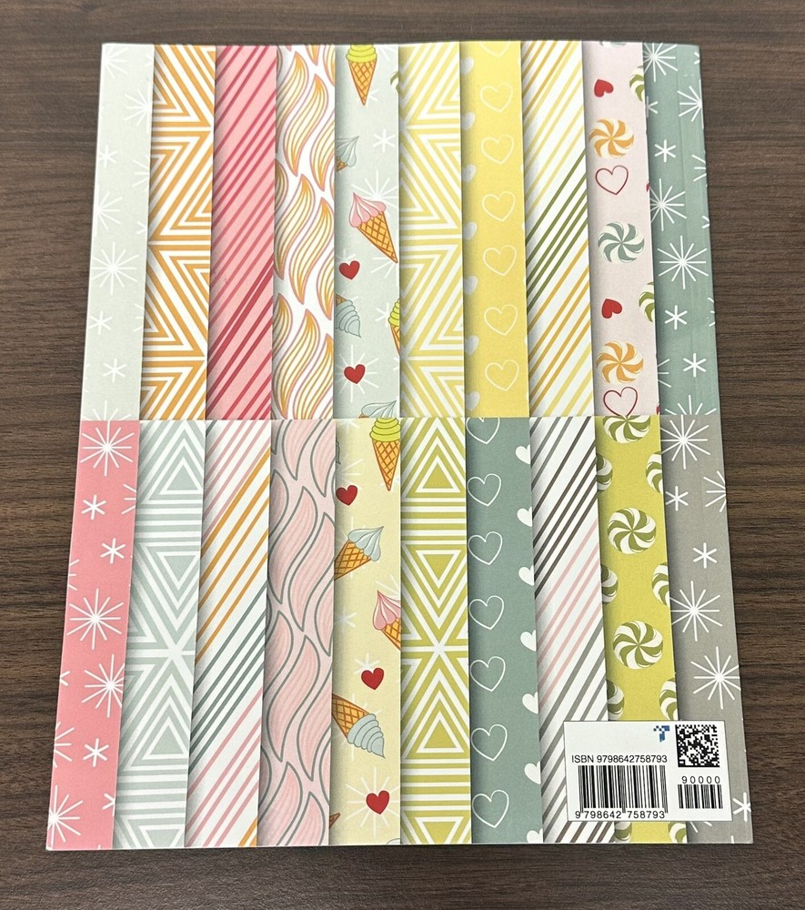 Scrapbook Paper Pad: 20 Patterned Double Sided Sheets 8.5" x 11" (Decorative)