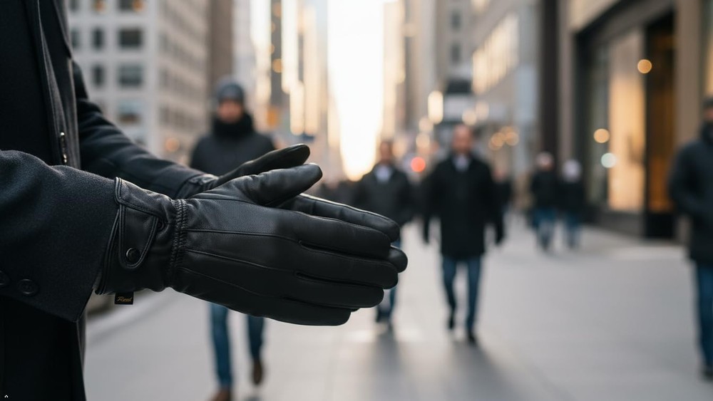 REED Men's Genuine Leather Warm Lined Driving Gloves - Touchscreen Texting Compa