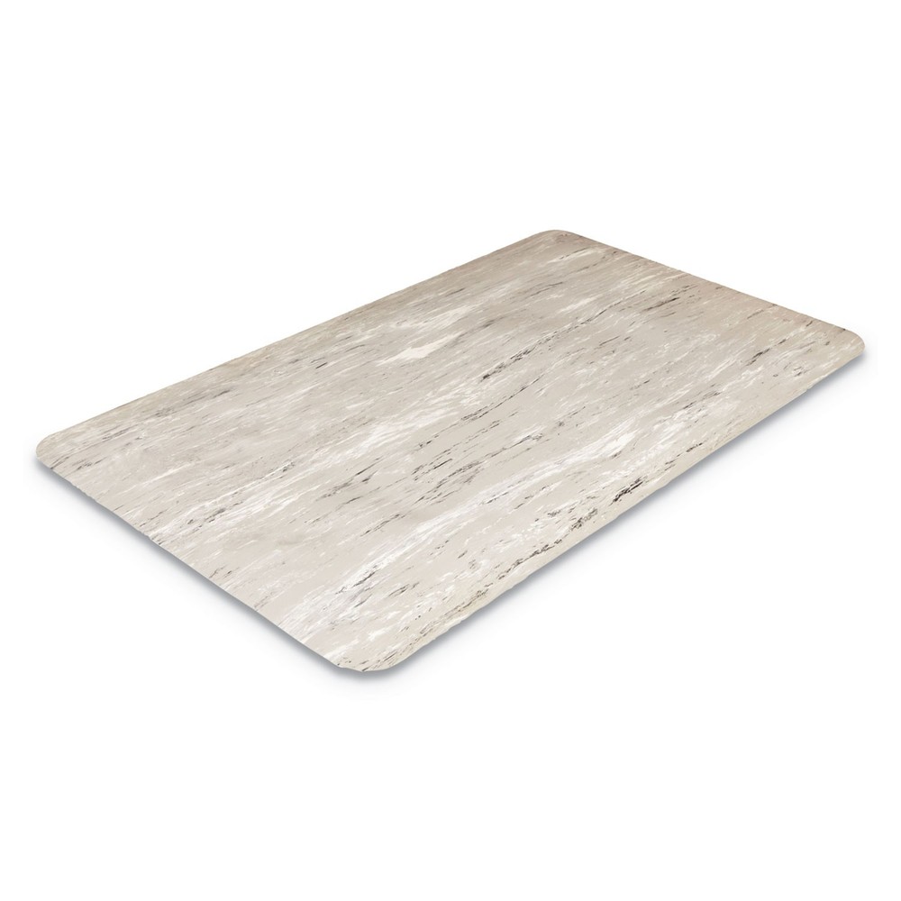 Cushion-Step Marbleized Rubber Mat Rectangular Gray Smooth Surface 36" x 72"