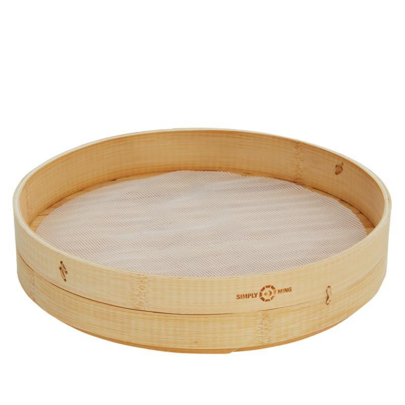 Simply Ming Blue Diamond Bamboo Steamer w/ Mesh Insert
