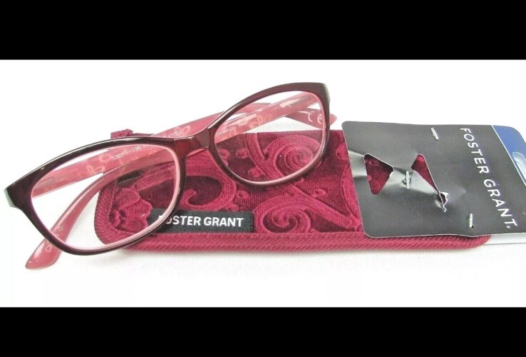 Foster Grant Reading Glasses with Soft Case Cassandra Win 2.50 NEW!