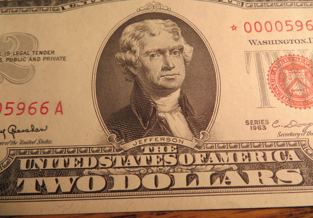 1963 Two Dollar US Note Red Seal Star Note *00005966A MINT