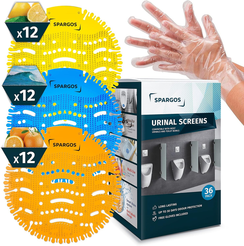 Urinal Screen Deodorizer (36 Pack) - Urinal Cakes - Fresh 3D Wave Anti-Splash -