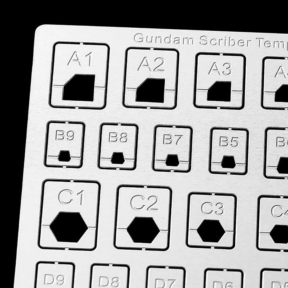 58in1 Flat Folding Engraved Scribing for Model Scriber Template Ruler