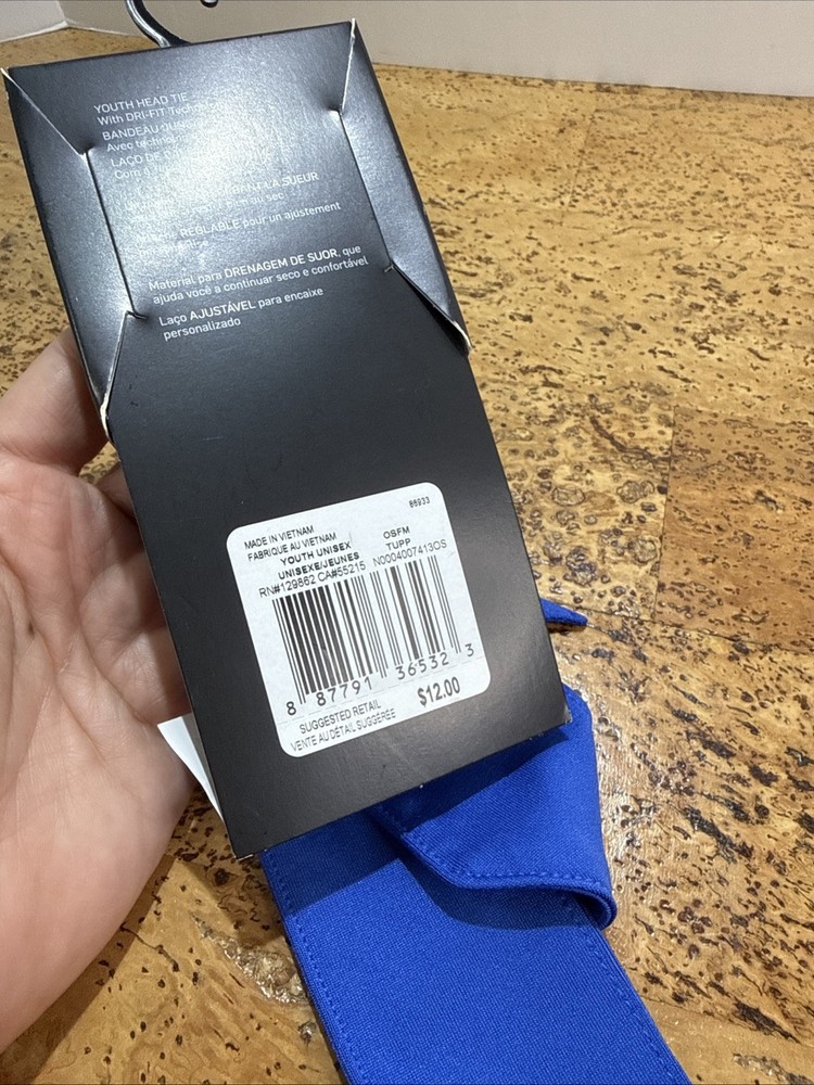 Nike Youth Dri-Fit Solid Head Tie - Royal Blue & White