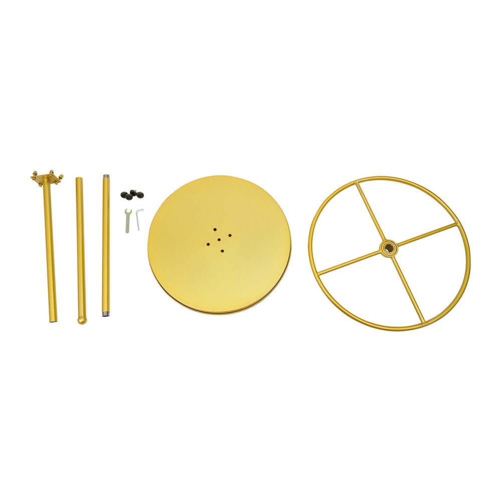 Gold Rotatable Round Garment Rack Floor-Standing Display Clothes Shelf Adjust