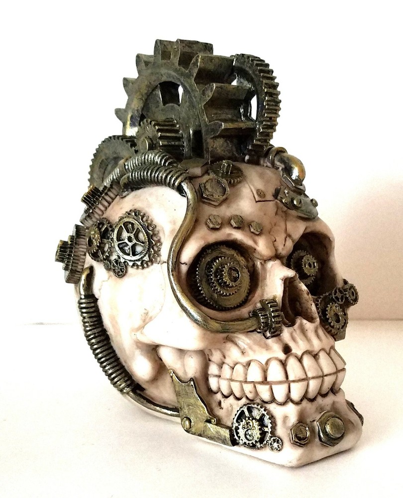 Steampunk Skull Figurine Statue Skeleton Halloween
