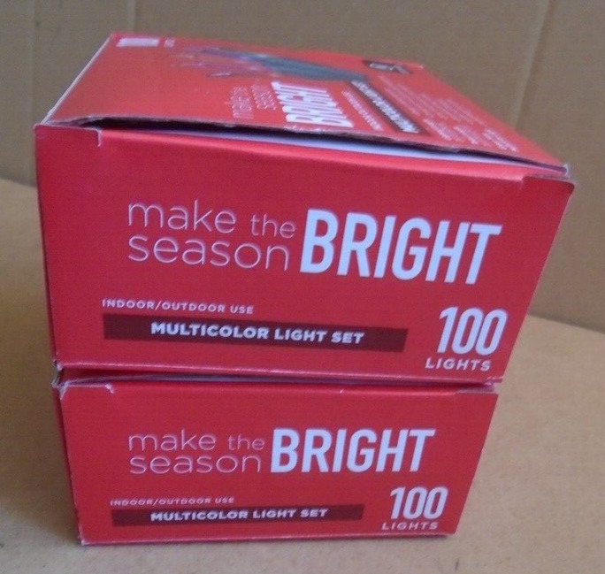Make the Season Bright Multicolor Light Set (2-boxes) 100 ct Each ONE