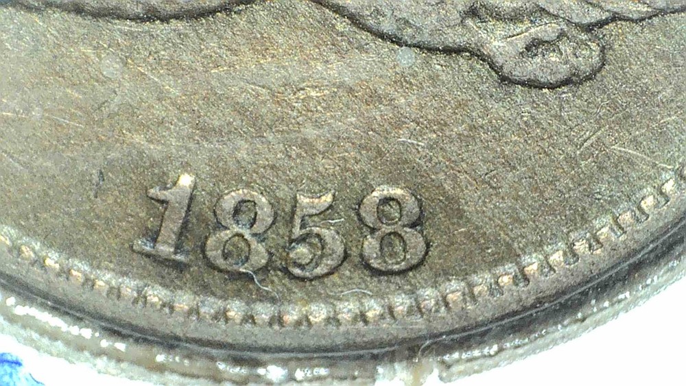1858 flying eagle cent small letters VF