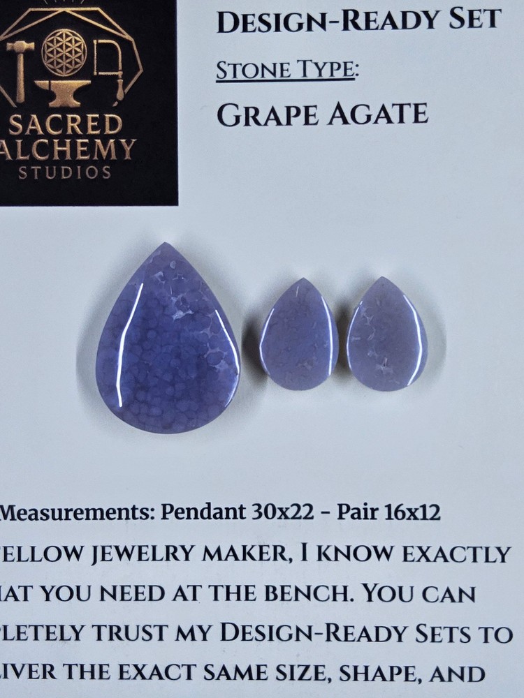 Tear Shape - Grape Agate - Design-Ready Set