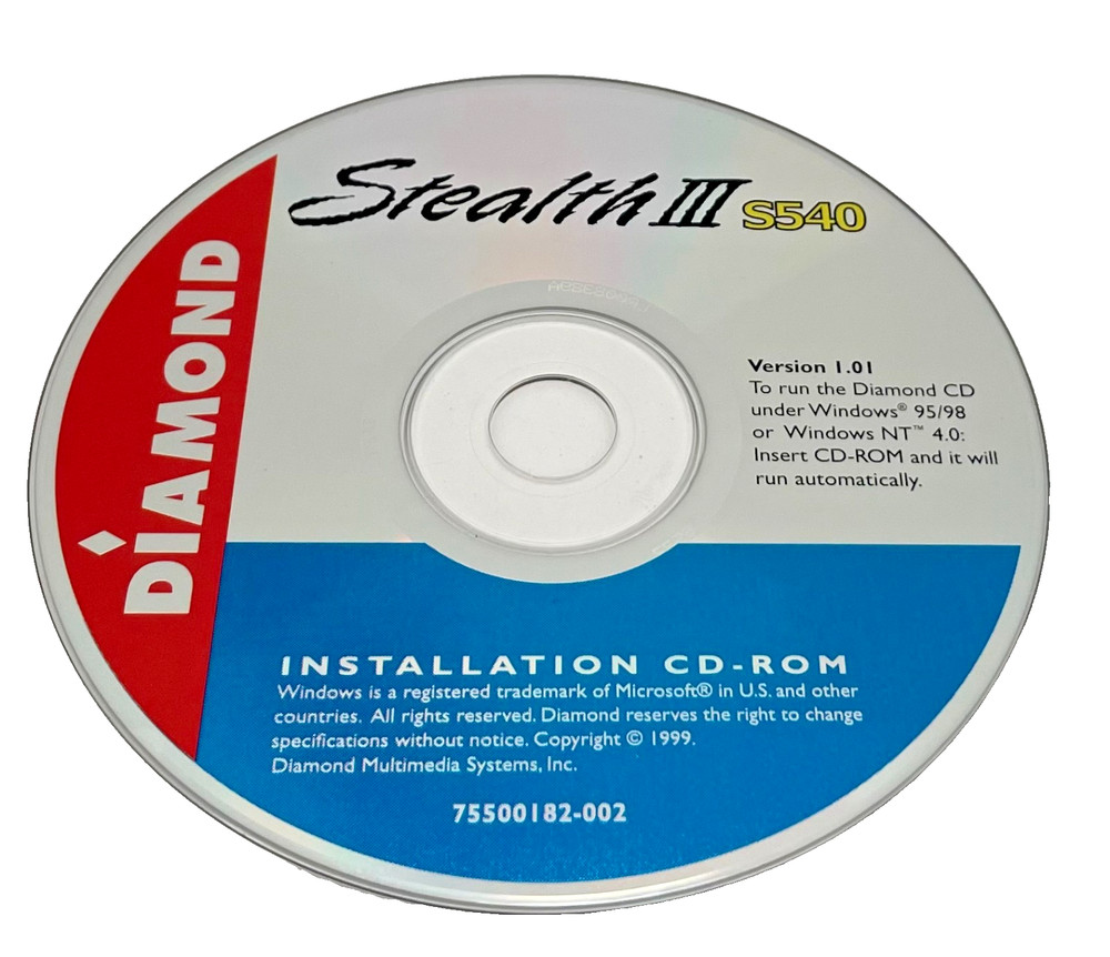 Diamond stealth III windows installation CD