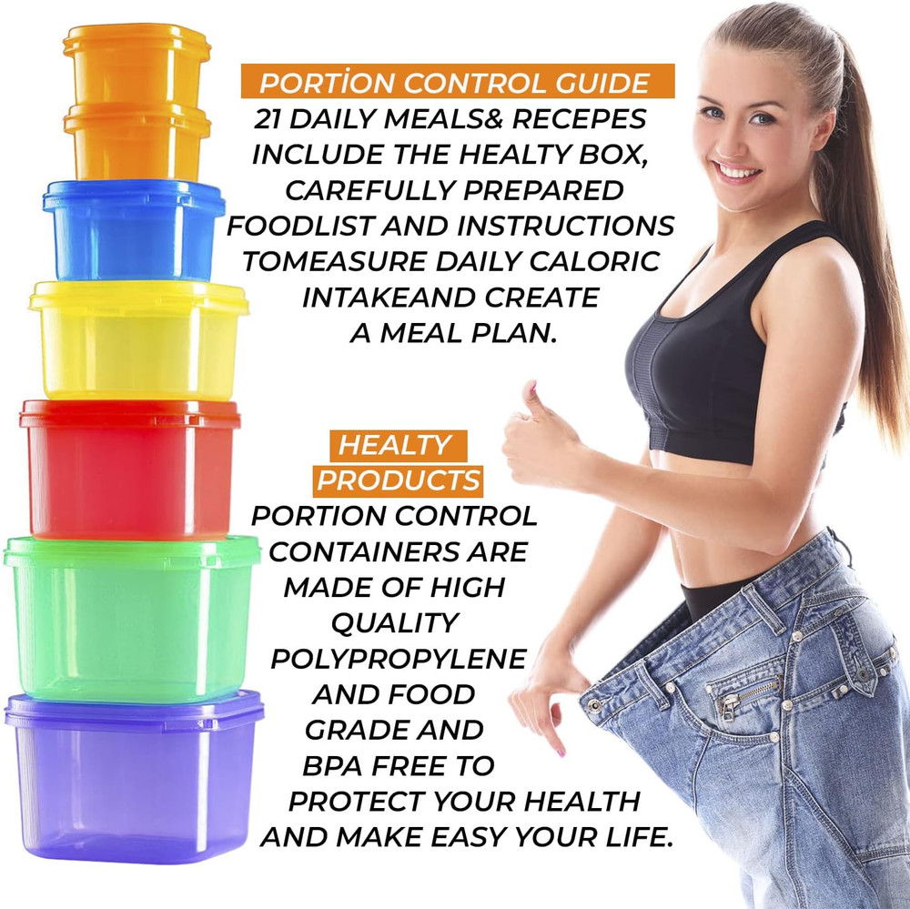 Portion Control Container and Food Plan - 21 Day Portion Control Container Kit f