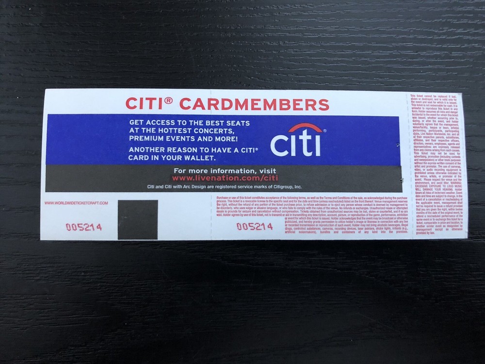 OneRepublic Full Unused Ticket Stub 2013 Tour