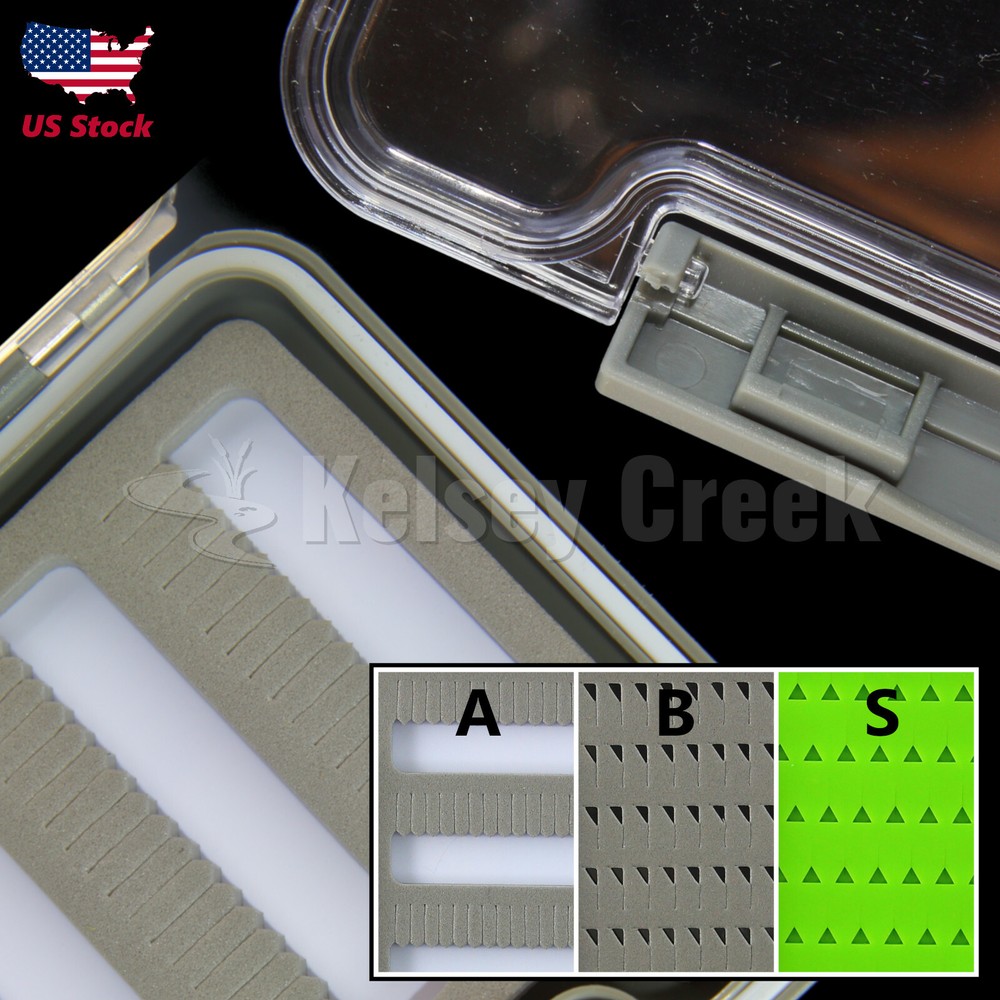 Slim Waterproof Fly Box, Clear-Lid, Easy Grip Fly Storage