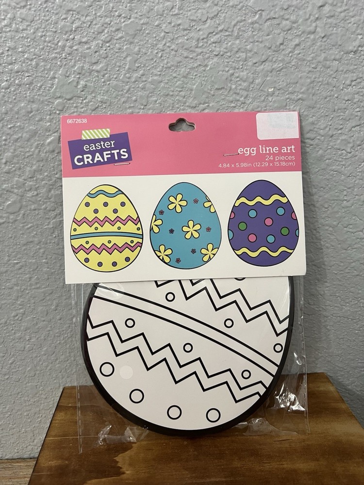 Design Studio egg line art Easter crafts 24 pieces