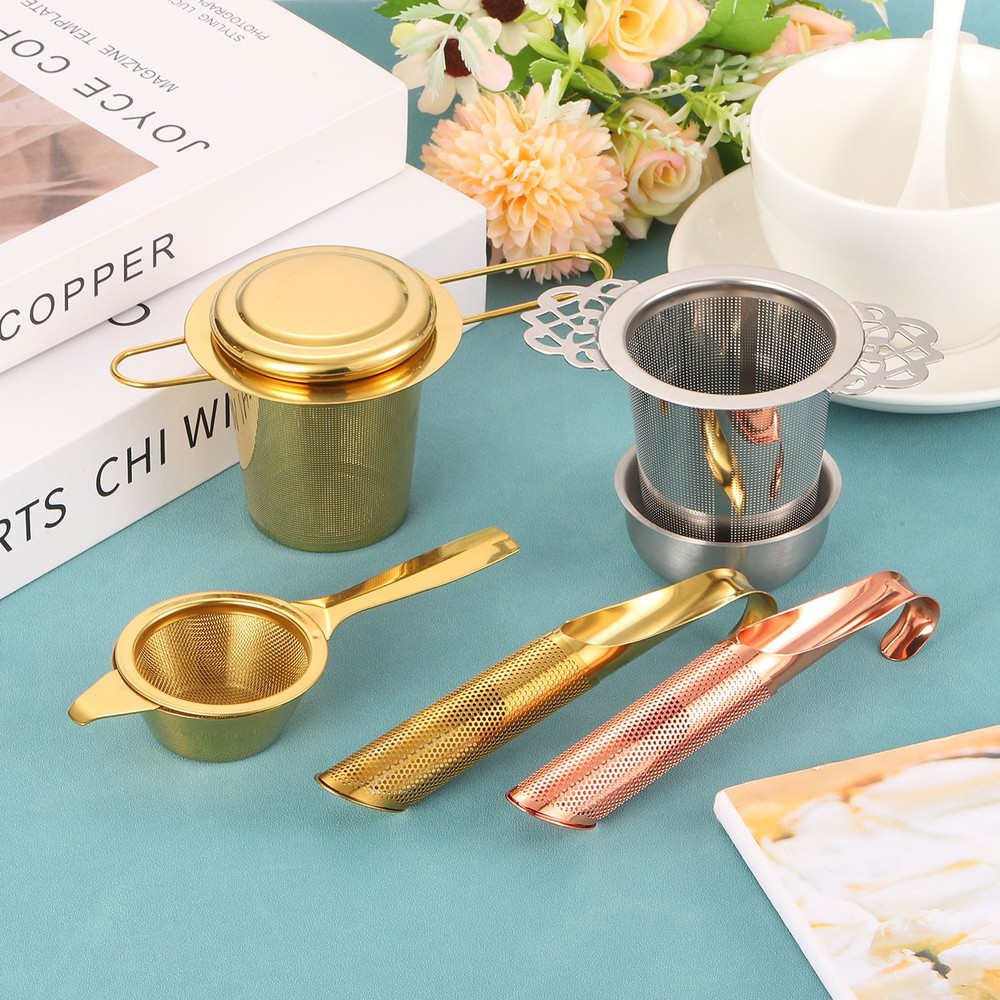 Tea Strainer with Fine Mesh Tea Steeper for Loose Leaf Tea Gold