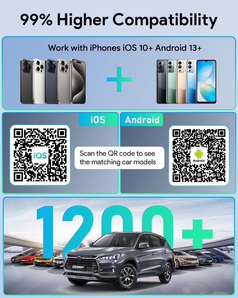 FAHREN Android 13 Wireless Apple CarPlay Android Auto AI Box Multimedia Adapter