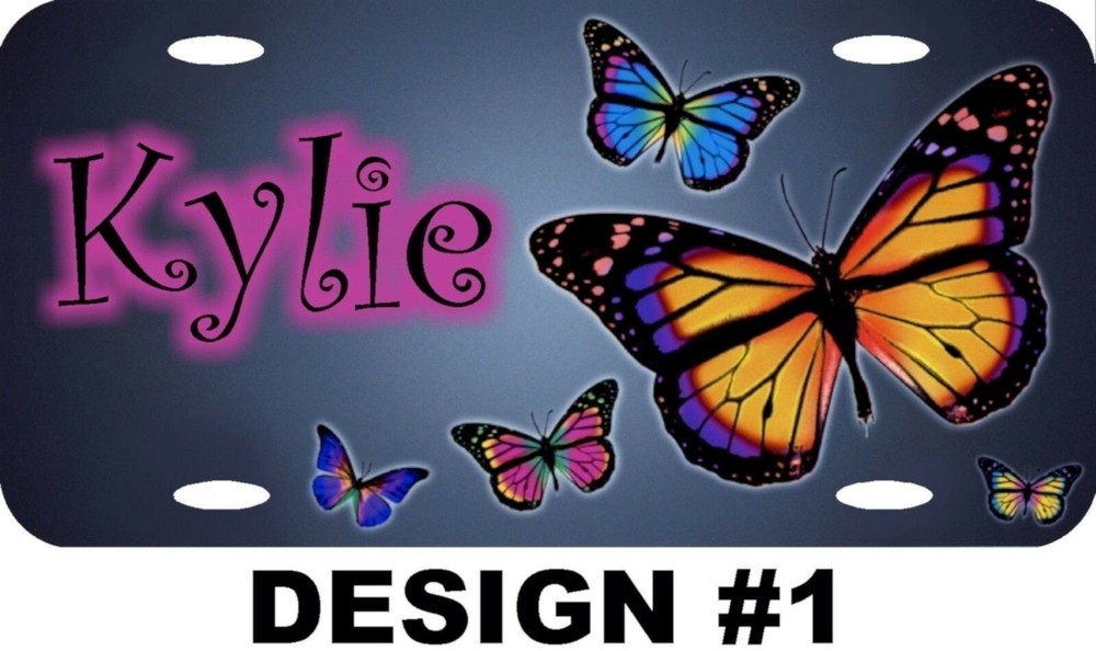 Personalized Custom Butterfly Colorful License Plate w/ Name Nickname Initials