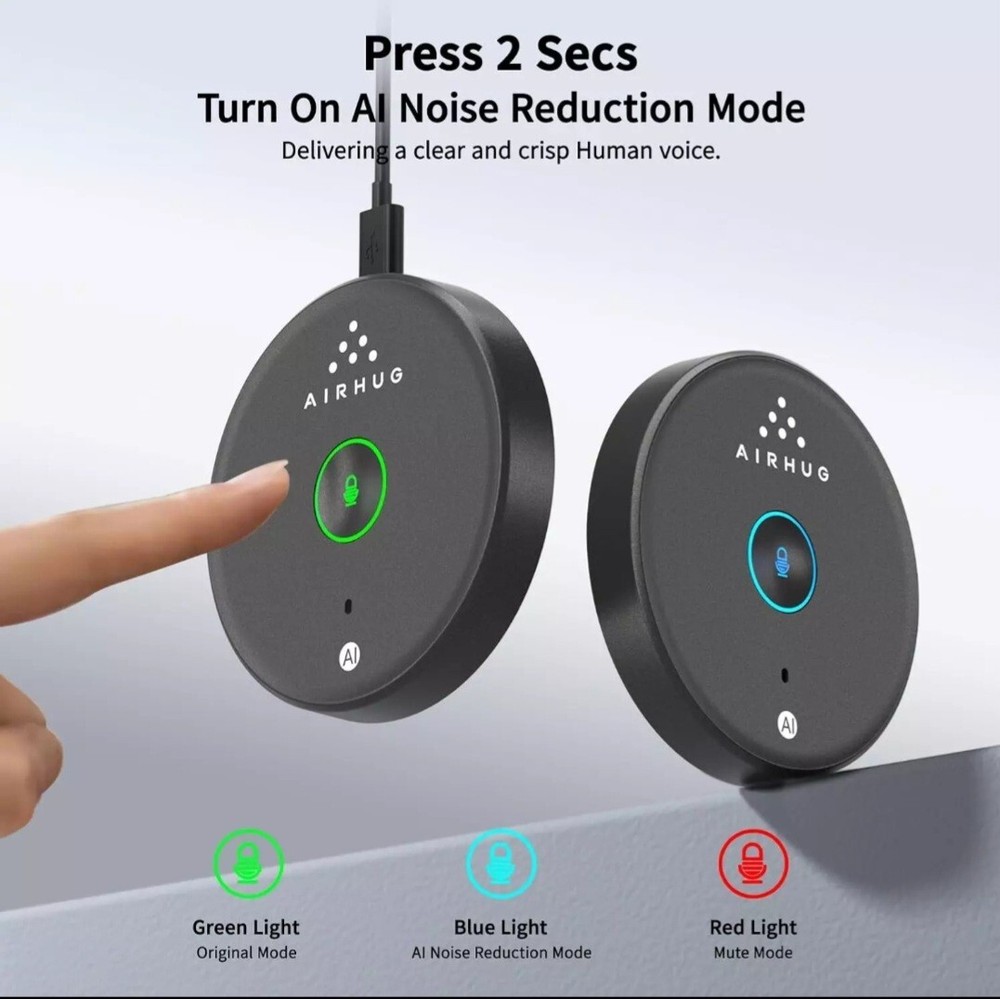 Airhug 21 USB Microphone Desktop Computer Mic Mute Button with LED Indicator New