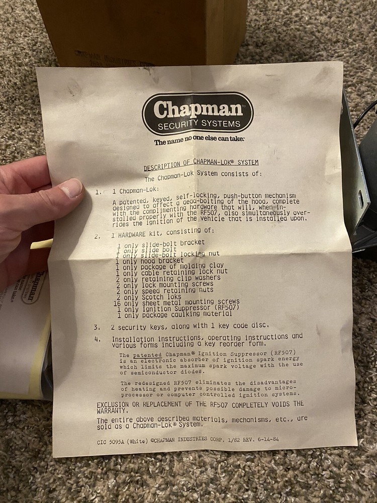 Vintage Chapman Security System 400 generation iii