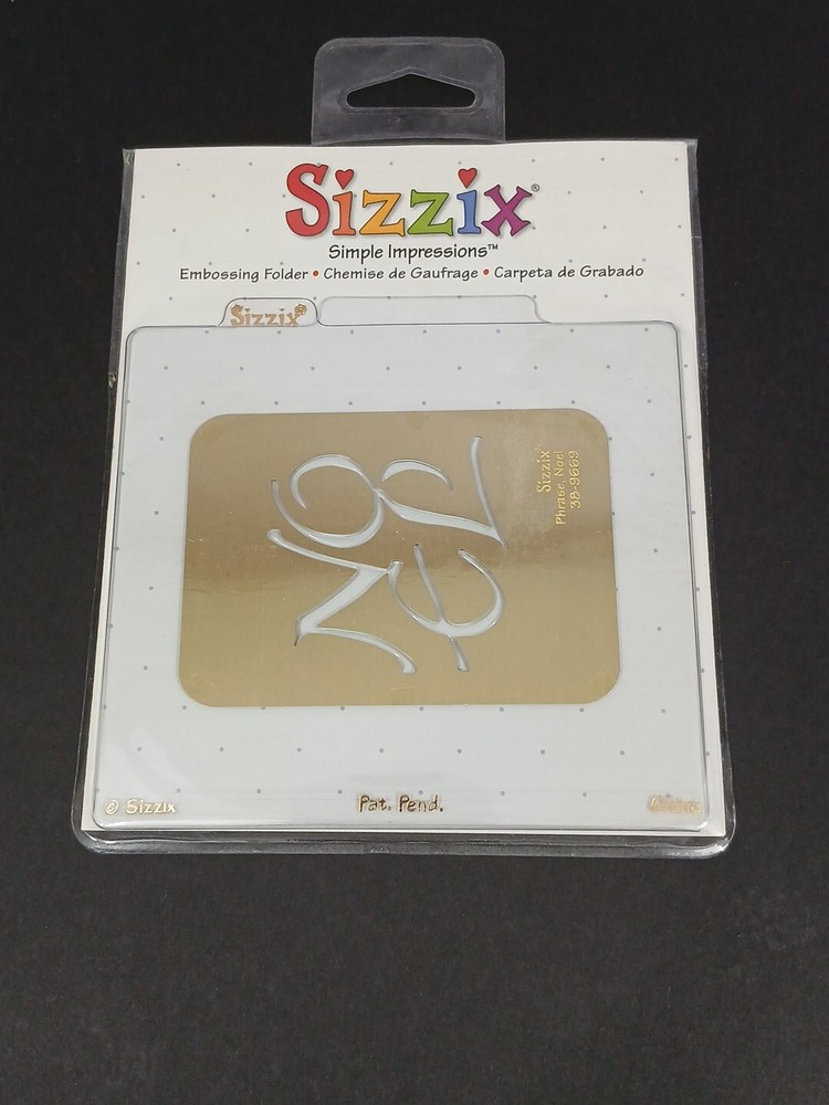 Sizzix Simple Impressions Embossing Folder NOEL 38-9669 Christmas