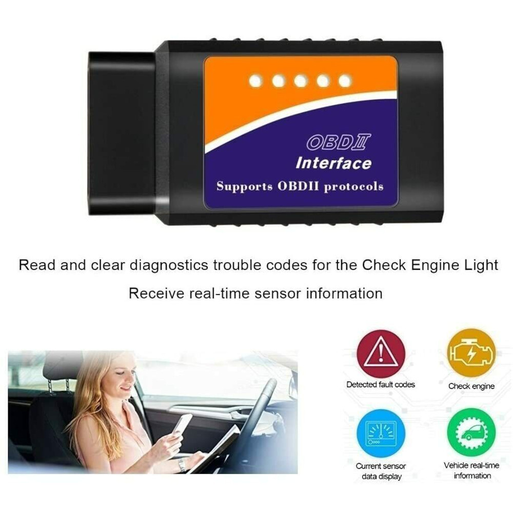 Bluetooth OBD2 OBDII Car Diagnostic Scanner Auto Fault Code Reader Tool ELM327