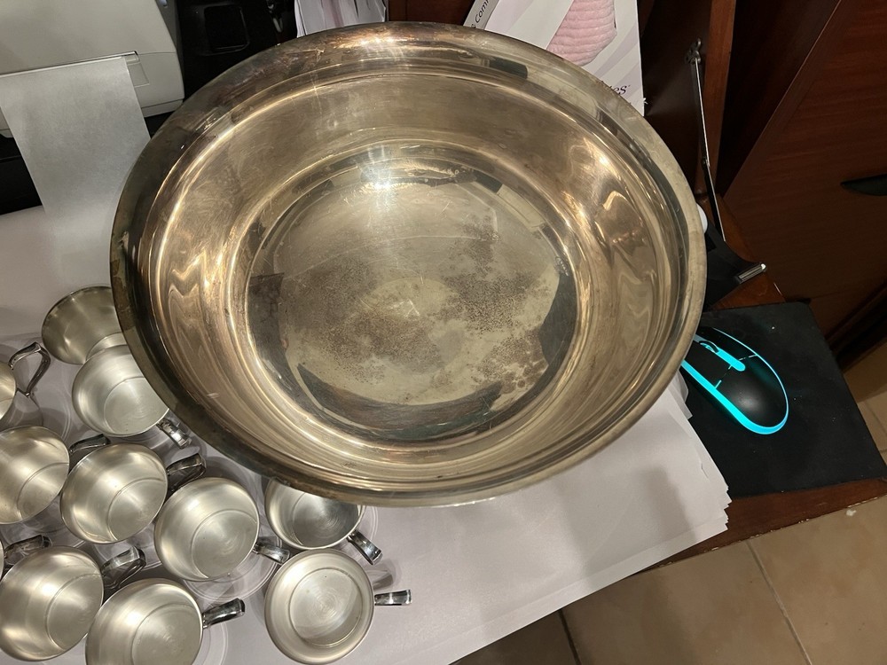 Wallace Punchbowl with 12 Cups Silverplate