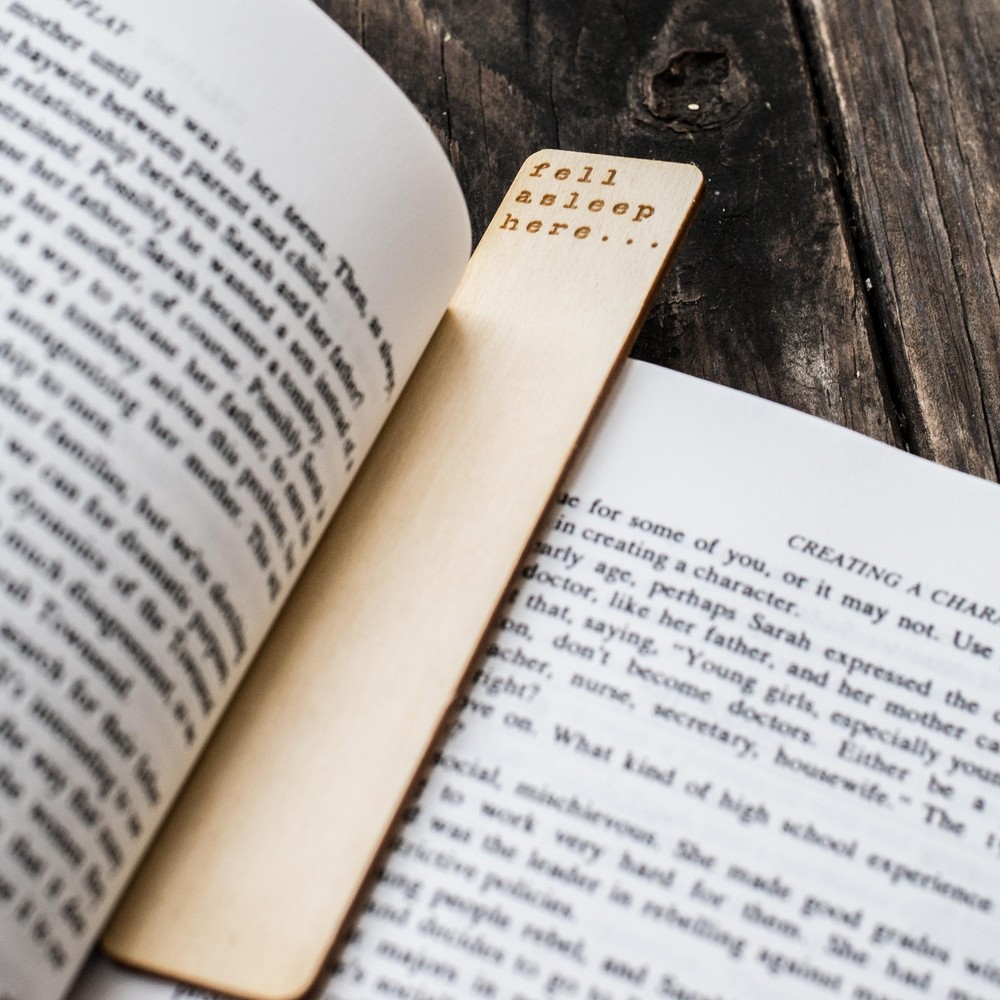 Bookmark - Personalized - Fell asleep here