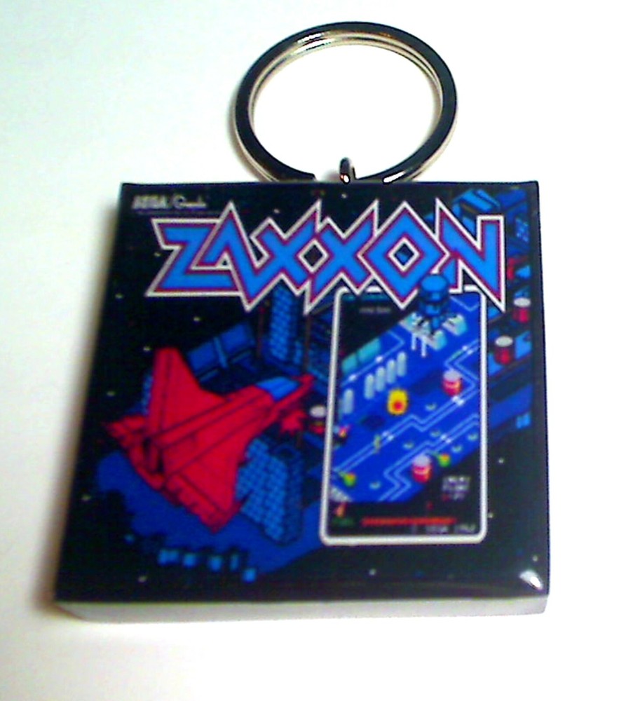Zaxxon Arcade Coin Door accessory Keychain
