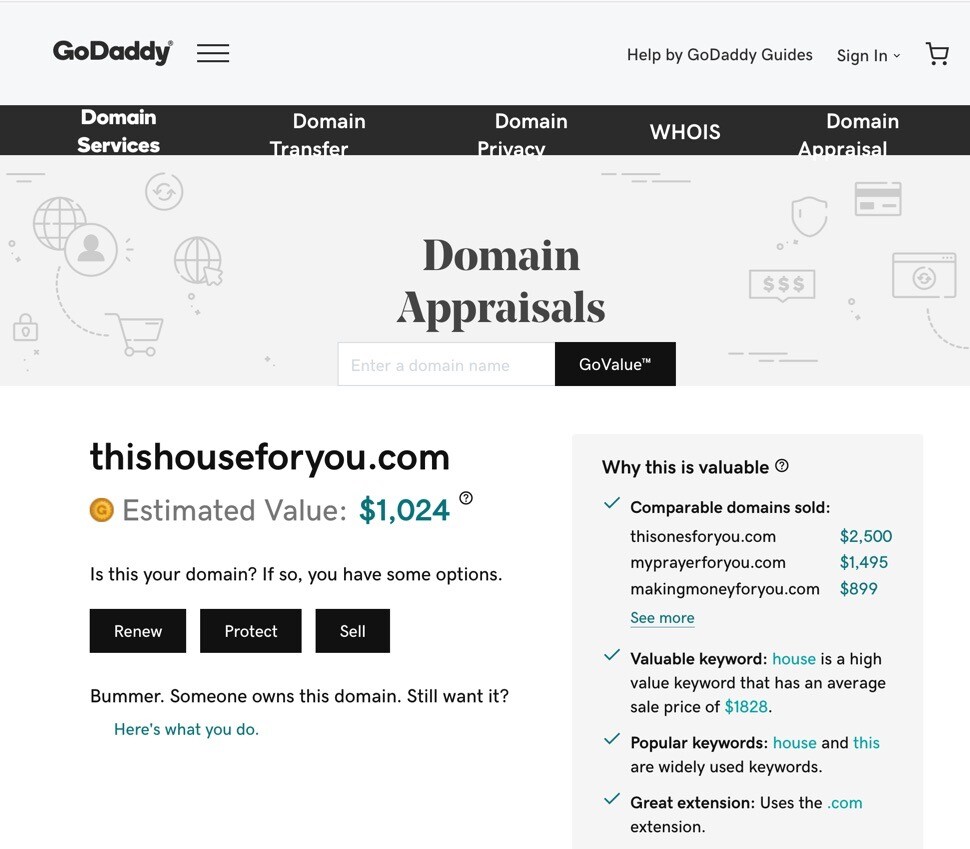 Real Estate or Construction Domain Name thishouseforyou.com