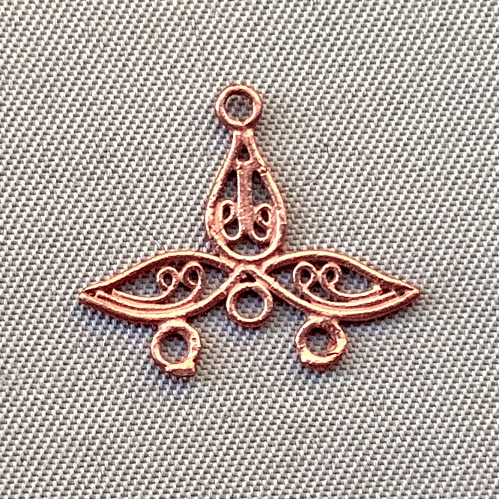 Filigree Triangle 4 Loop Links 14x16mm Solid Copper Q20 Per Pkg