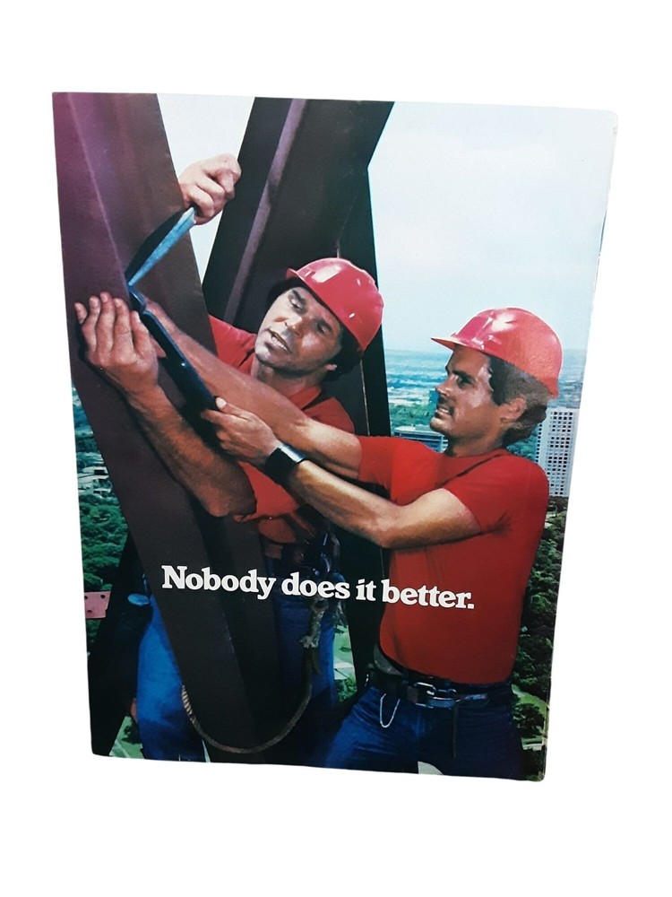 1982 Winston Cigarettes Print Ad 3 Page Uncut Construction Workers
