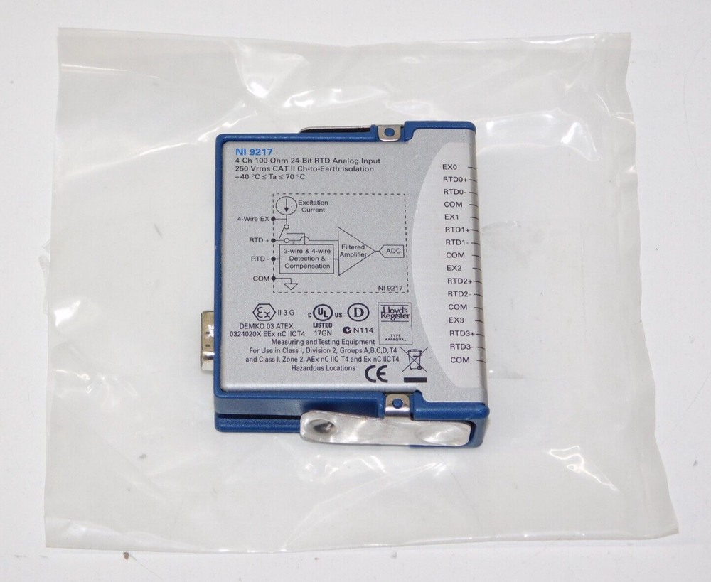National Instruments NI 9217 cDAQ Temperature RTD Input Module 192547E-01L