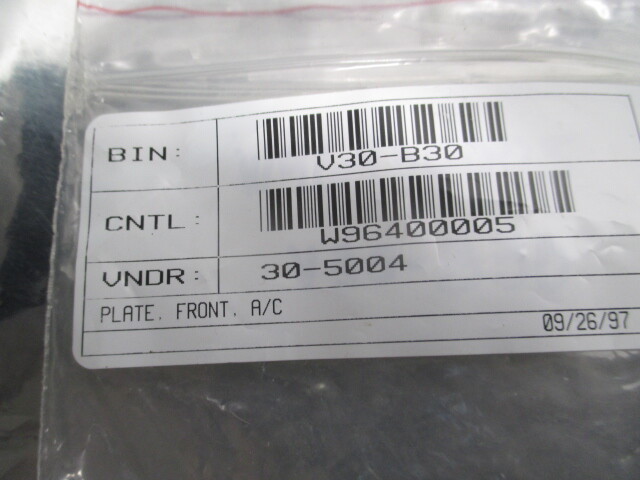 4 Type 30-5004 Plate, Front, AC, 102135