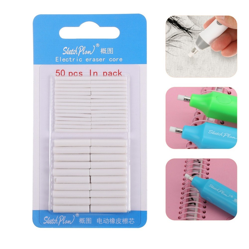 100 Pcs Electric Eraser Refill Automatic Pencil Replacement Core