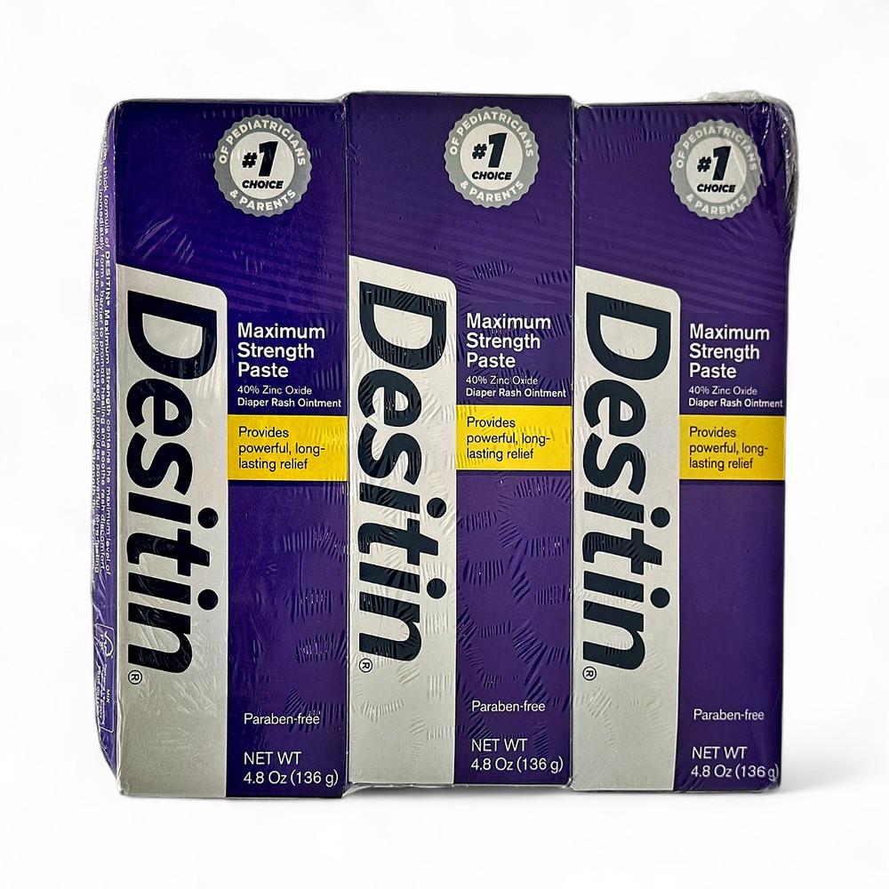 Desitin Maximum Strength Diaper Rash Ointment Paste 4.8 oz 3-Pack