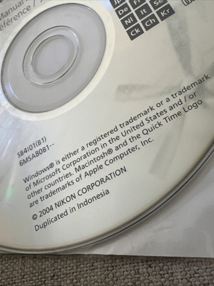 Nikon Picture Project 1.1 Windows & Mac CD-Rom & Reference Manual Mint Disc 2004