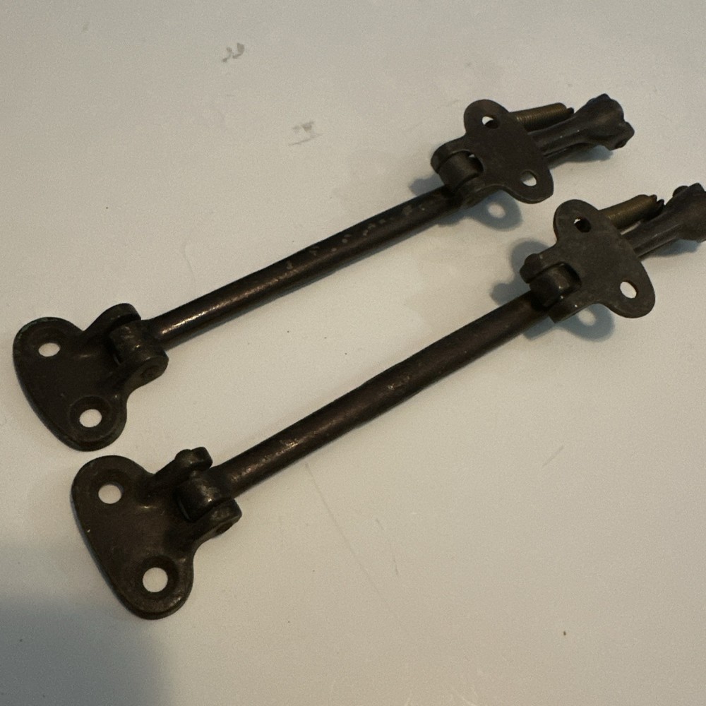 Early Antique Cast Iron Spring Loaded Drop Leaf Support Hardware Vintage Nice