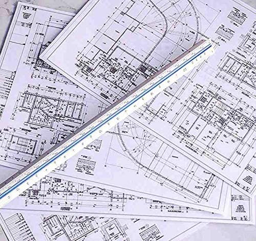 Triangular Engineering Scale Aluminum Ruler for Architects Engineers and Student