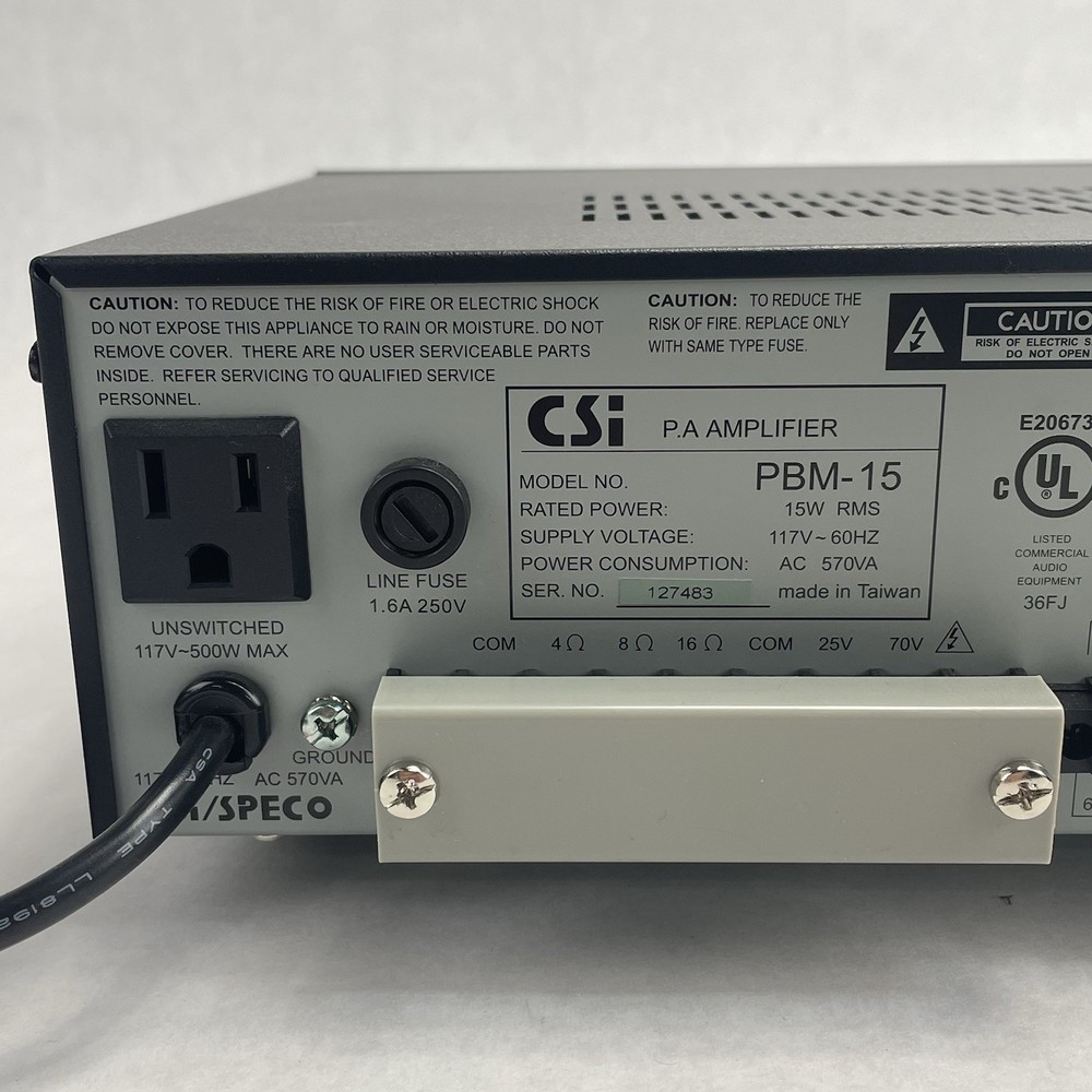 CSI Speco Technologies PBM-15 PA Amplifier Tested