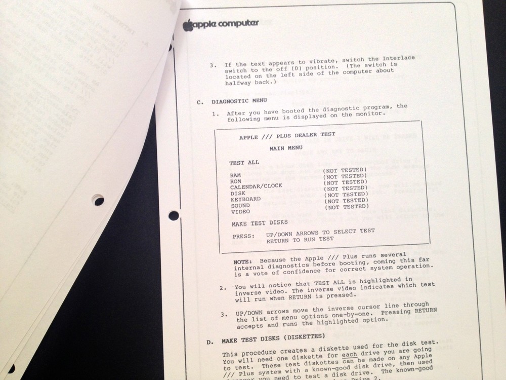 Apple III Plus Diagnostic Program / Apple III Home Computers