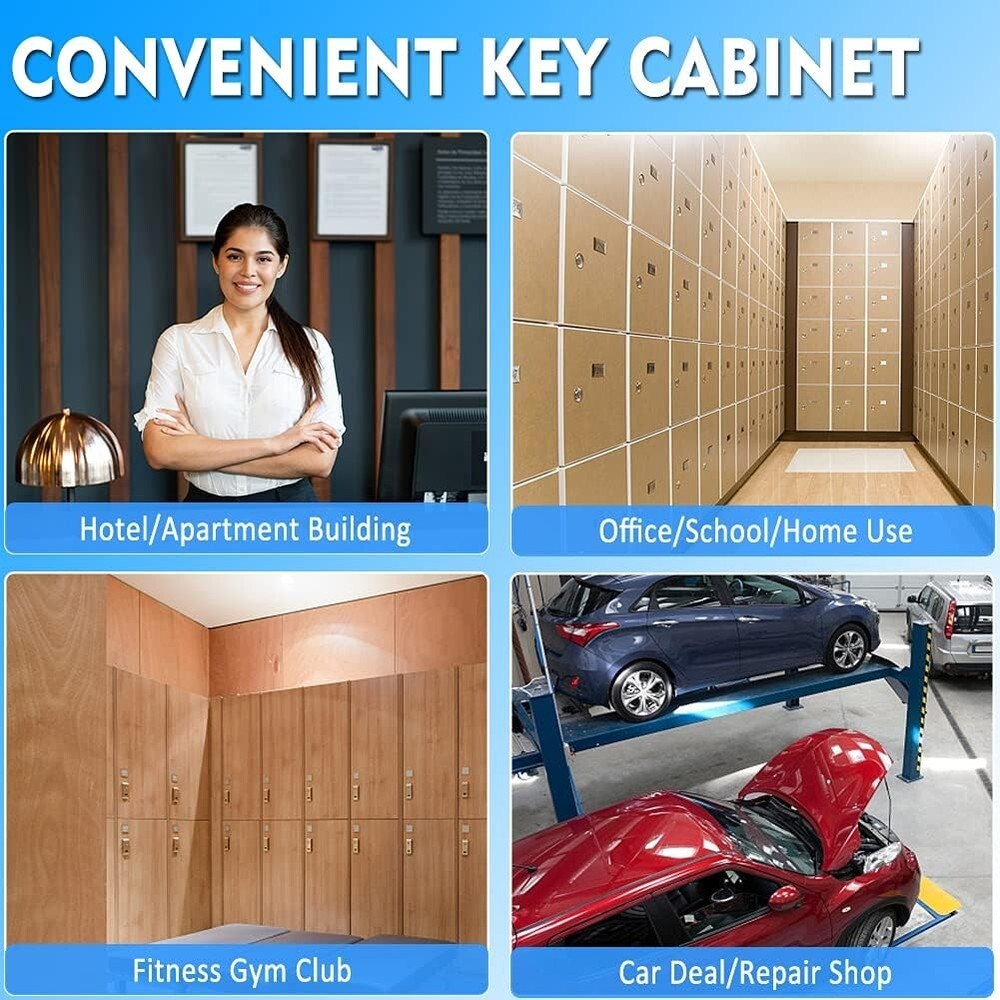 Key Box Wall Mount 60 Position Valet Digital Key Cabinet Lock Box with Code, ...