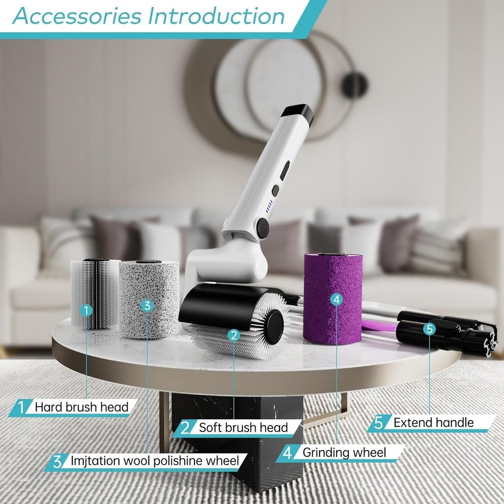 Multi-Surface Cordless Scrubber - Waterproof Spin Brush with Telescopic Pole
