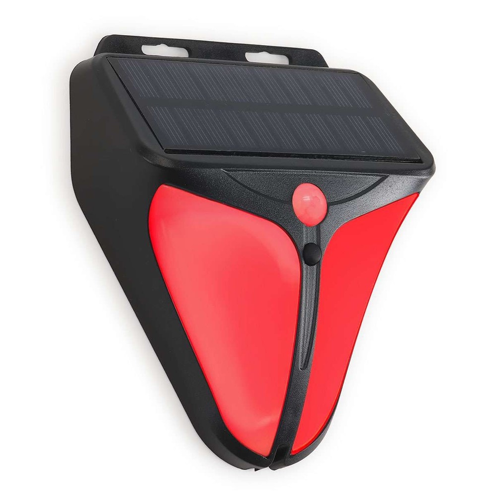 Solar Alarm LED Light with Strobe Light Motion Sensor Detector Wireless US